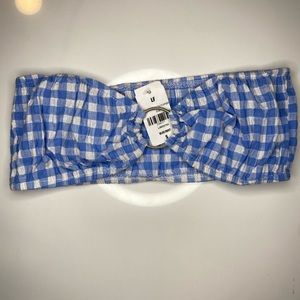 LF blue and white crop top/ tube top.